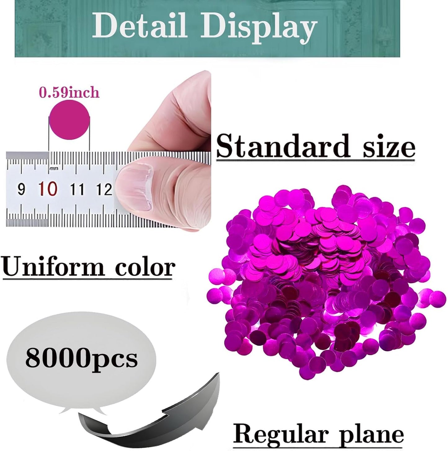 Blue Metallic Foil Confetti 8000 Pcs Shiny Round Table Confetti for Fill Balloon Wedding Graduation Party Decorations,60g of pack