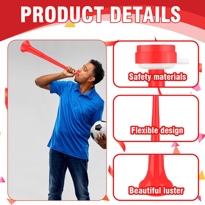 Denylo pro Collapsible Stadium Horn 24 Inch Vuvuzela Plastic Trumpet Horn Blue Blow Horn Loud Sound Soccer Horn Noisemakers for Sporting Events Graduation Party Supplies