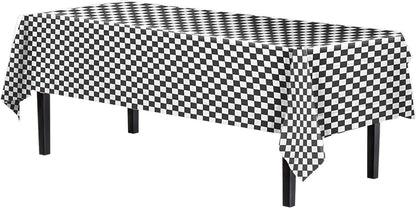 12-Pack Premium Plastic Tablecloth 54in. x 108in. Rectangle Table Cover - Dark Blue - Colors A