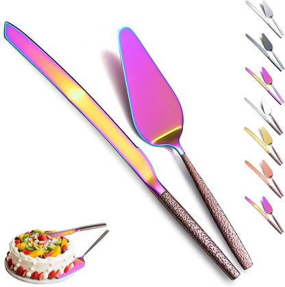 Evanda Wedding Cake Knife and Server Set, Cake Cutte Pie Server for Everyday, Wedding and Birthdays, Dishwasher Safe