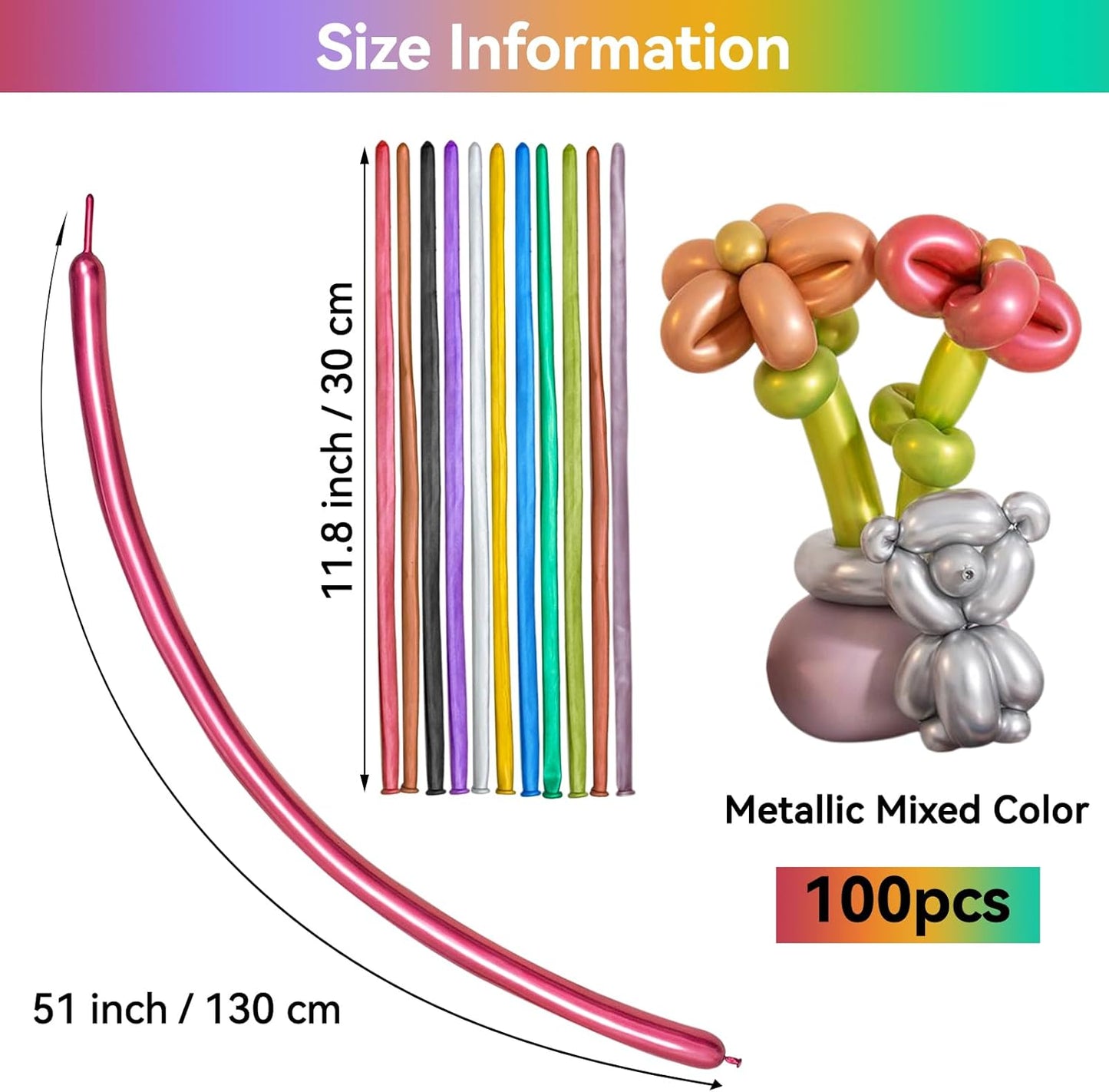 260 Balloons Clear, Thickening Long Balloons for Tying Arch, Twisting Latex Animals Magic Modeling Skinny Birthday Balloon for Kid‘s Party Wedding Decoartion Supply 100pcs
