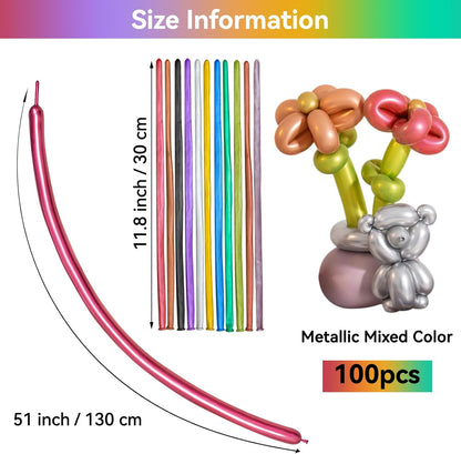 260 Balloons Clear, Thickening Long Balloons for Tying Arch, Twisting Latex Animals Magic Modeling Skinny Birthday Balloon for Kid‘s Party Wedding Decoartion Supply 100pcs