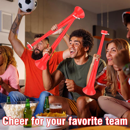 Denylo pro Collapsible Stadium Horn 24 Inch Vuvuzela Plastic Trumpet Horn Blue Blow Horn Loud Sound Soccer Horn Noisemakers for Sporting Events Graduation Party Supplies