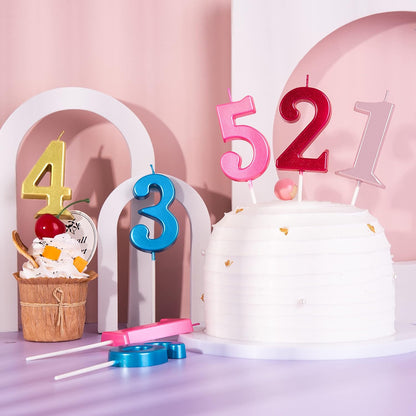 PHD CAKE 2.76 Inch Modern Gold 2 Number Birthday Candles, Gold Number Candles, Cake Number Candles, Party Celebration