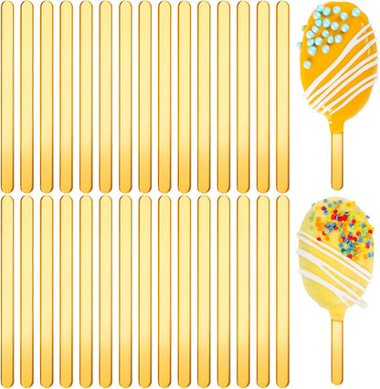30 Pieces Acrylic Sticks Reusable Cakesicle Cake Pop Mold Mirror Ice Pop Sticks Ice Cream Cakesicle Mold for Home Cake Candy Gifts Party Craft