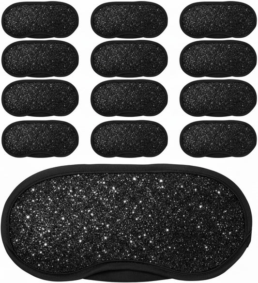 Chicingyou 12 Pcs Glitter Eye Mask Bulk Sleep Masks Eye Cover for Party Gifts Blindfold with Adjustable Elastic Strap for Bachelorette Party Supplies Women Men(Hot Pink)