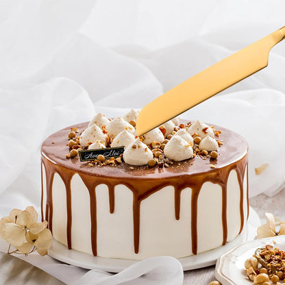 Wedding Cake Knife and Server Set, 2Pcs Stainless Steel Cake Cutting Set, Silver Cake Cutter and Cake Server for Wedding, Birthday, Party, Christmas
