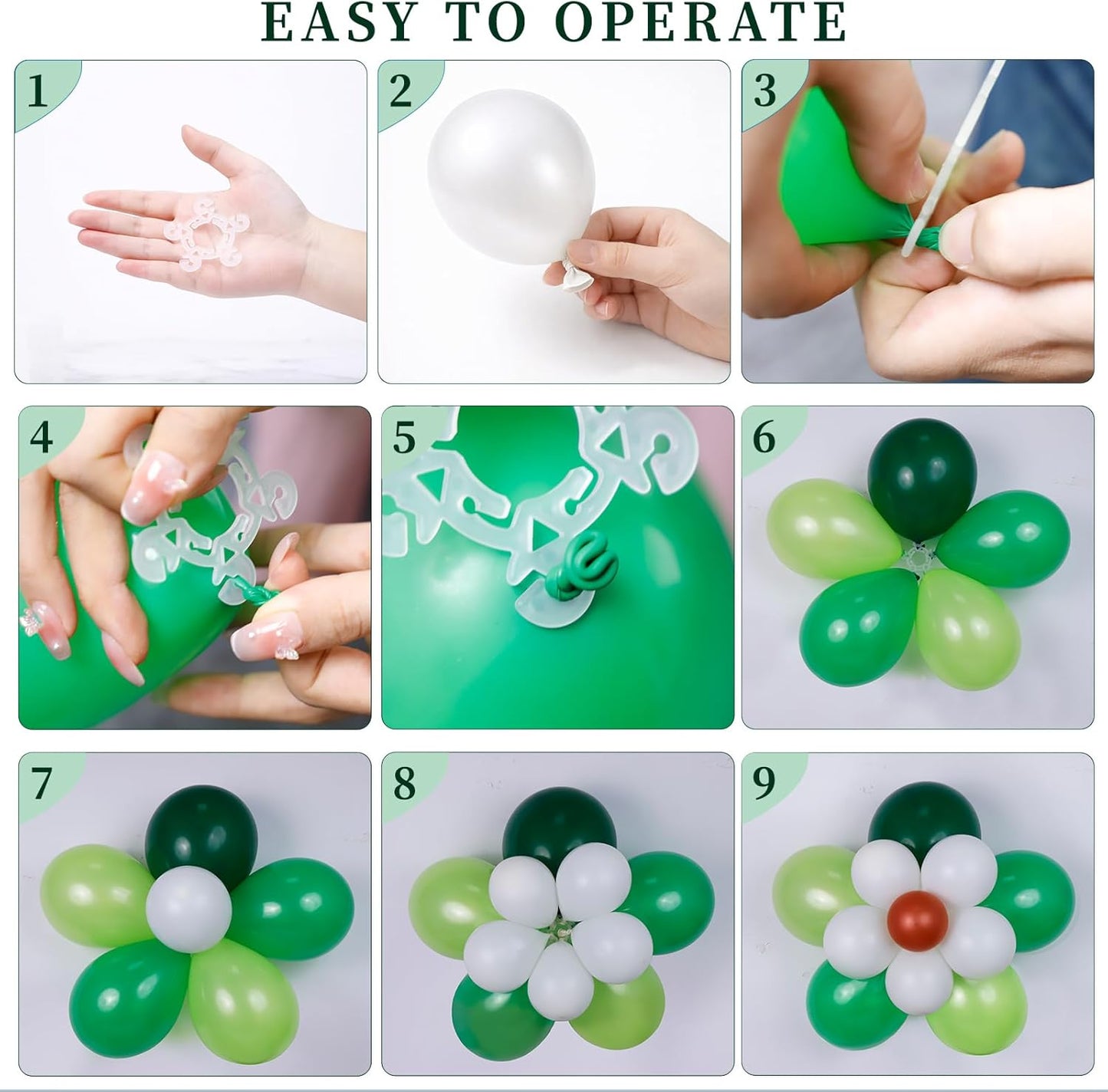 Balloon Clips(120 pcs), Tinabless Balloon Connectors for Decor Balloons Arch, Balloons Column Stand and Flowers - Birthday, Wedding, Baby Shower Party Decorations