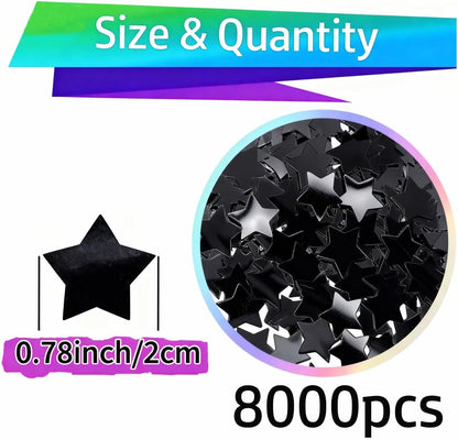 Rainbow Metallic Foil Star Confetti 0.78inch/2cm 8000PCS Table Confetti for Party Birthday Decoration or Filled Balloons