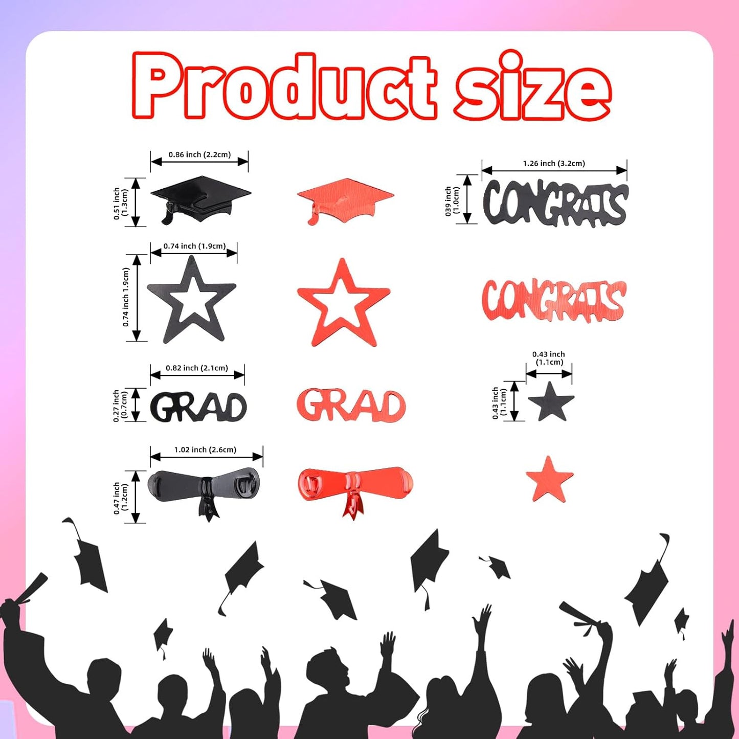 Gold and Black Graduation Confetti 2026, 1000 Pcs Congrats Grad Confetti Class of 2026 Party Table Centerpiece for 2026 Graduation Party Decorations