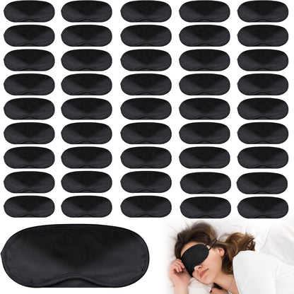 Aneco 50 Pieces Blindfold Eye Mask Shade Cover with Nose Pad and Adjustable Strap for Travel Sleep or Party Supplies
