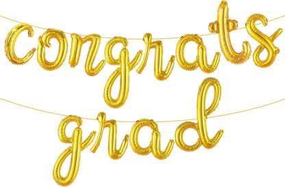 Graduation decorations 2026 | Rose Gold Congratulations Balloons - 16 Inch | Script Congrats Grad Balloons for Graduation Decorations Class of 2026 | Grad party decor, KatchOn