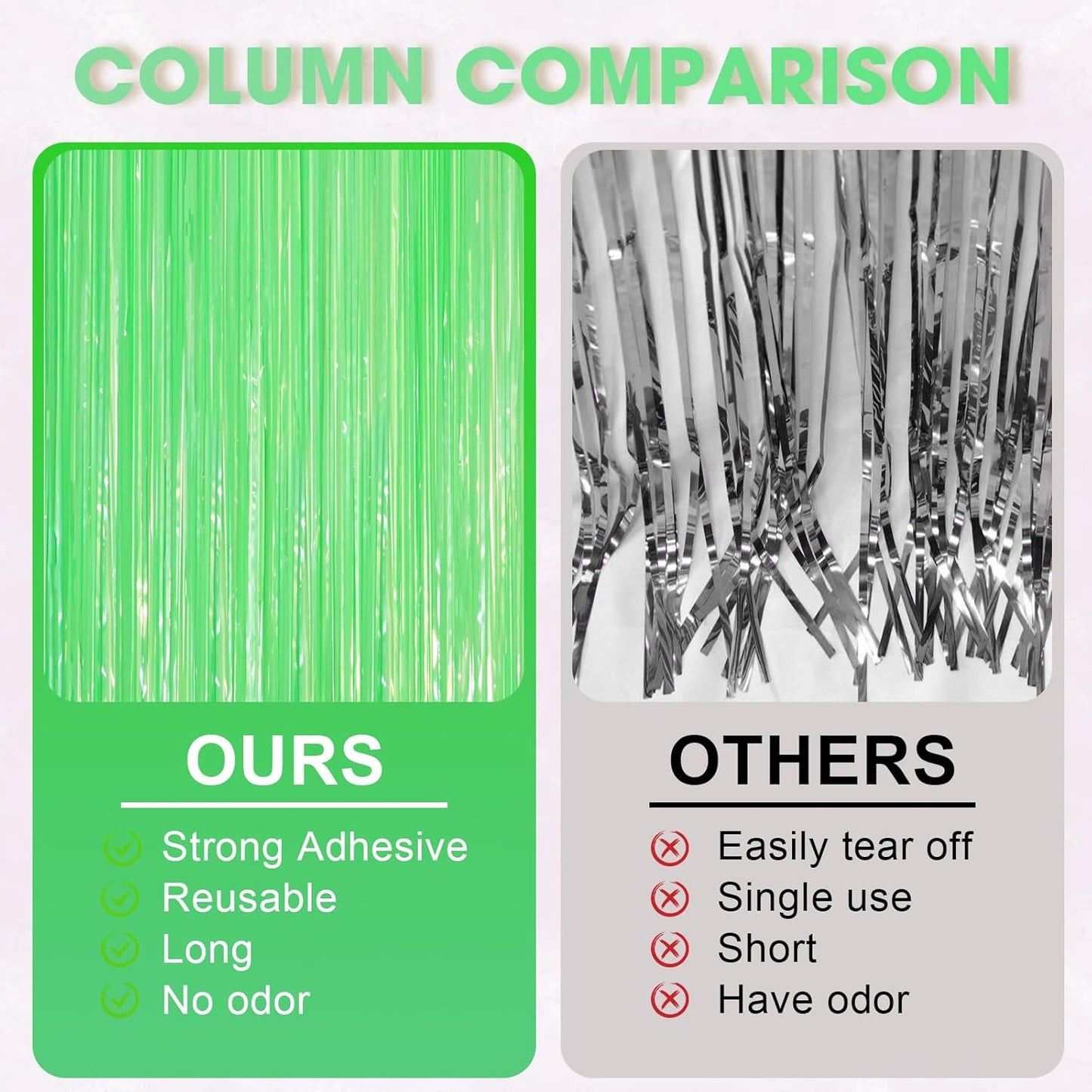 Voircoloria 3 Pack 3.3x8.2 Feet Gold Foil Fringe Backdrop Curtains, Tinsel Streamers, Fringe Backdrop for 2025 New Years Eve, Graduation, Birthday, Baby Shower, Gender Reveal, Disco Party - Colors B