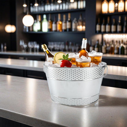Metal Ice Bucket Galvanized Beverage Tub, Drink Buckets Large Cooler for Wine Beer Champagne Cocktails for Catering, Bars, Parties, Outdoor Events (Black-1PC)