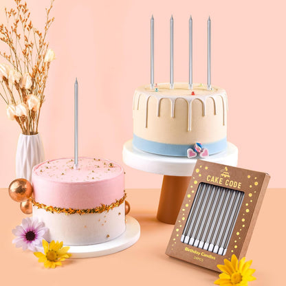 Pink Gold Long Thin Birthday Candles, Cake Candles, Birthday Parties, Wedding Decorations, Party Candles