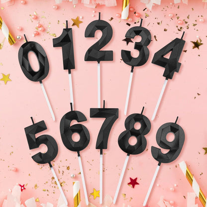 BEAN LIEVE Number Candles 0-9 Set - 10-Pack Diamond-Cut Birthday Candles, Cake Candles - Bulk Cake Decor for 1st-98th Birthdays, Photos, Parties - Kids Women Family Celebrations (Champagne Gold)
