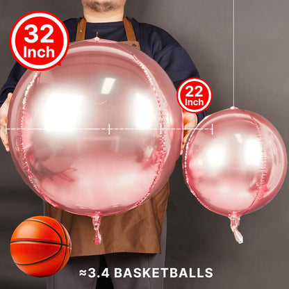 PartyWoo Metallic Gold Foil Balloons 20pcs Different Sizes Pack of 22 15 10 Inch Large Round Foil 4D Inflatable Mirror Ball Mylar Balloons for Graduation Birthday Baby Shower Party Decorations