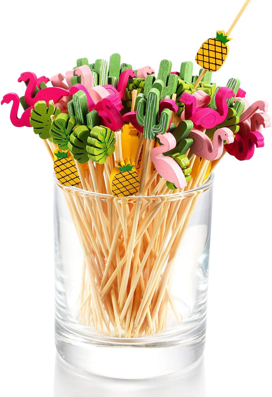 Blulu 200 Pack Cocktail Picks Fancy Toothpicks for Appetizers 4.7 Inch Pearl Cocktail Skewers for Drink Bamboo Flavored Stick Charcuterie Fruit Food Accessories Birthday Wedding Party Decor