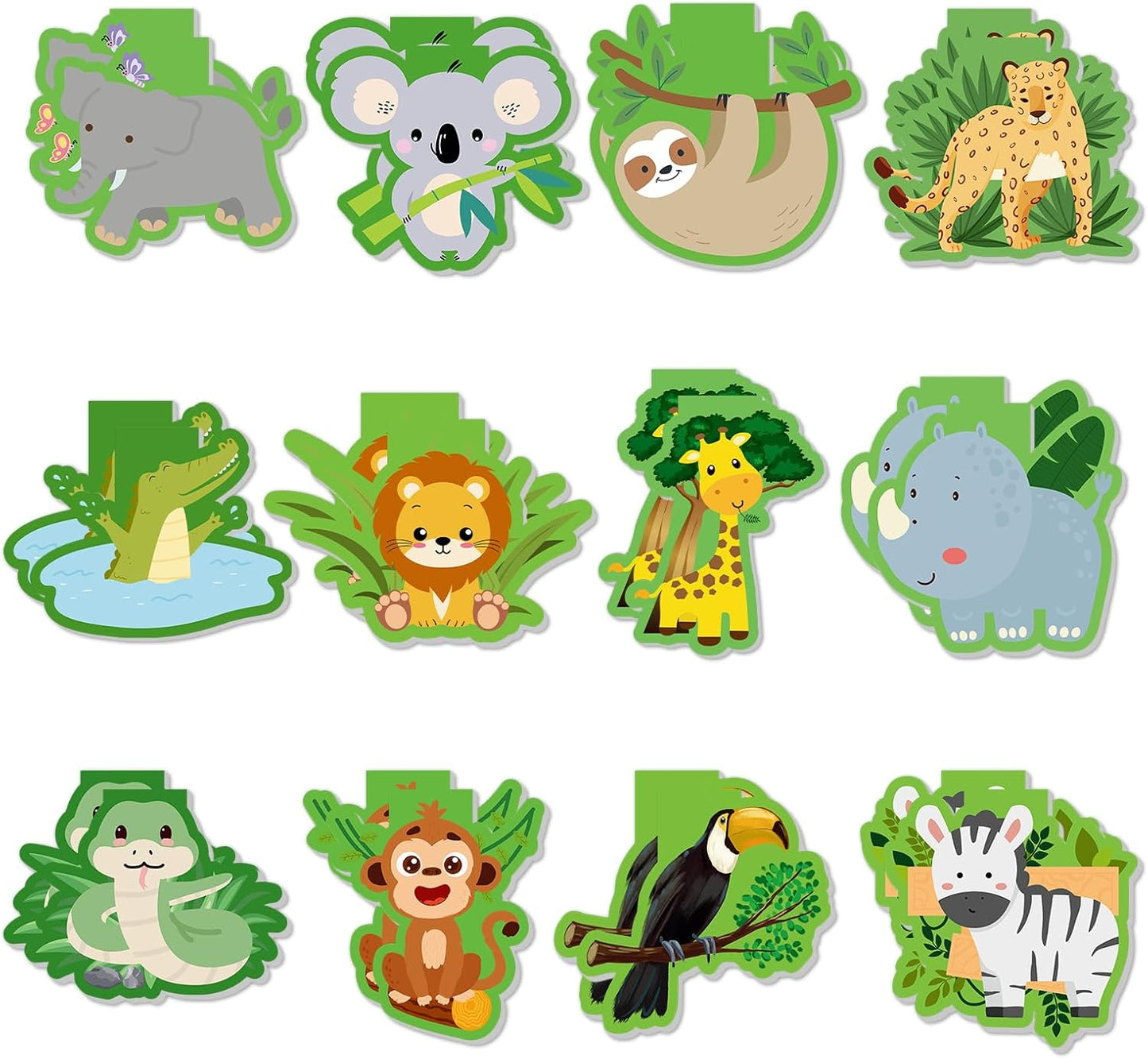 48 Pcs Jungle Safari Favors Notepads –Jungle Safari Themed Stationery Mini Notebooks for Gift Exchange, Classroom Party Favors, Back to School Gifts