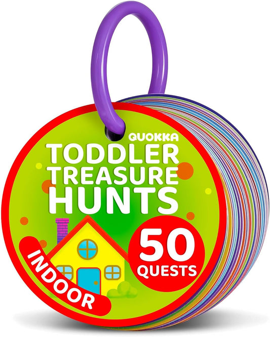 QUOKKA Scavenger Hunt Game for Toddlers 3-5 – 50 Toddler Activities Outdoor Cards Game Set - Fun Educational Play for Preschool Boys and Girls and Early Development