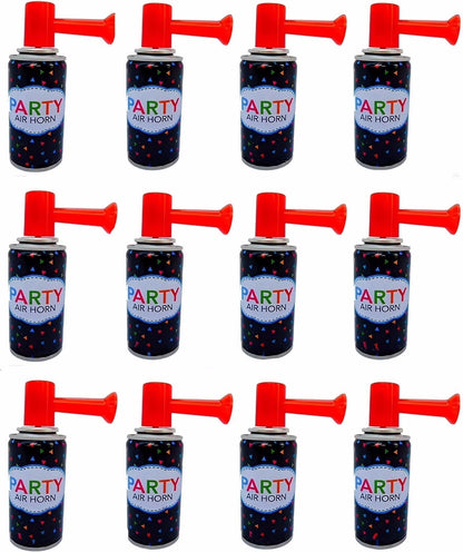 12 Air Horn Small Noise Maker Handheld Air Pump Horn Loud Noise Maker for Parties, Birthdays, Special Events, Sports, Safety, Games, Camping, Graduation, Boating