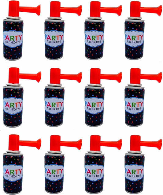 12 Air Horn Small Noise Maker Handheld Air Pump Horn Loud Noise Maker for Parties, Birthdays, Special Events, Sports, Safety, Games, Camping, Graduation, Boating