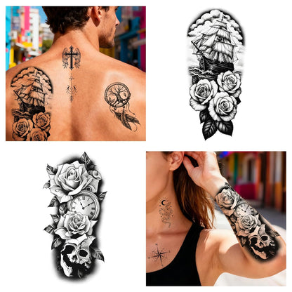 Glow in the Dark Tattoos 256+ PCS – Luminous Party Supplies Neon Body Paint UV Face Temporary Tattoos for Adults Teens, 32 Sheets Neon Accessories Carnival Raves Party Favors & Decorations