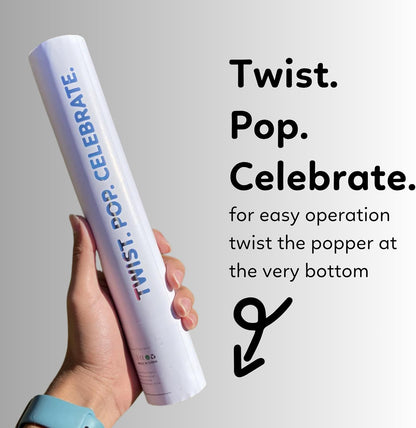 White Biodegradable Confetti Poppers Confetti Cannon | 6 Pack | Party Poppers Decoration for Wedding Exit, Graduation, Birthday | Wedding Party Favors | Launches 25 ft | 12 inch | TUR Party Supplies