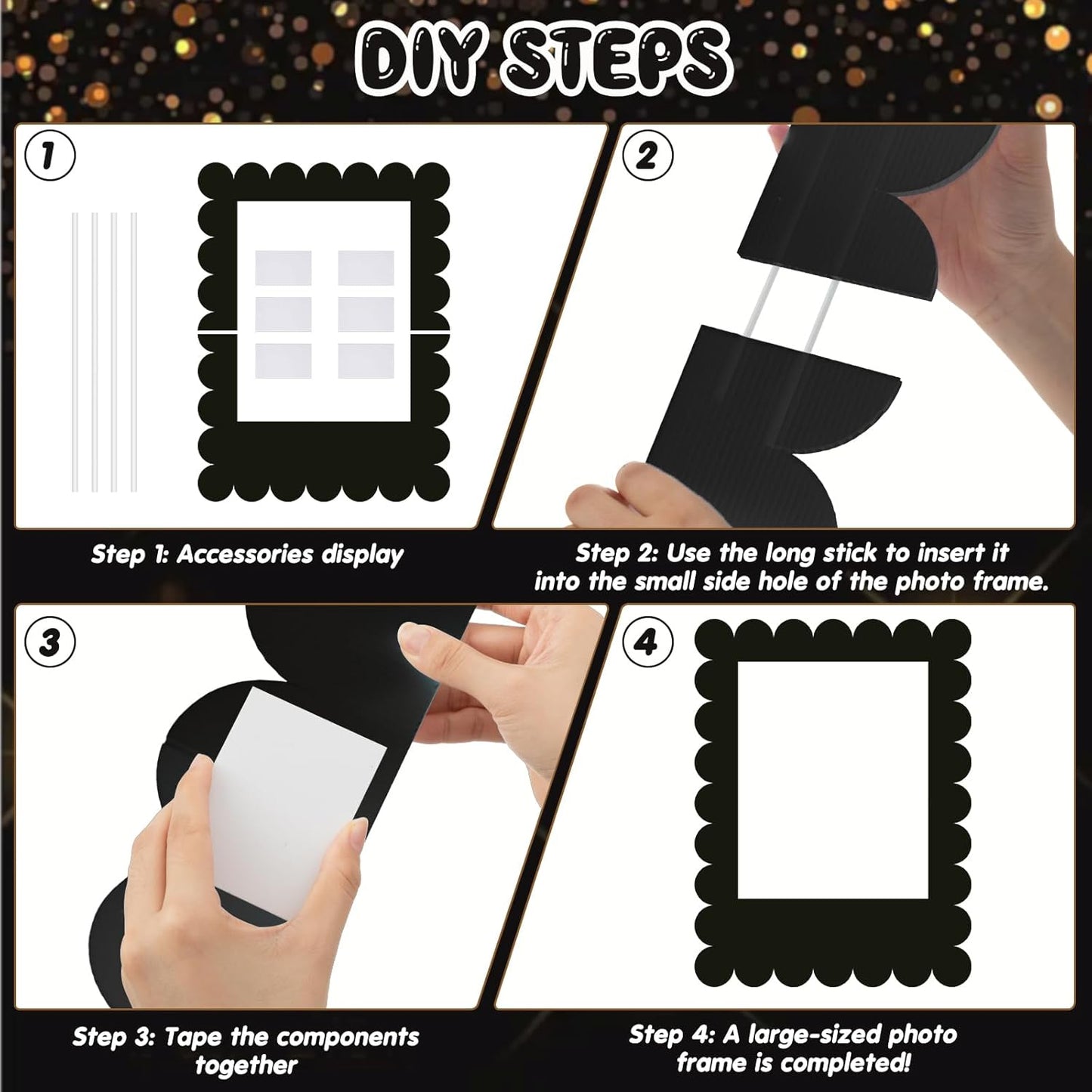 Beeveer 32 x 24 Inch Photo Booth Selfie Frame Prop Booth for Birthday Event Parties Large Blank DIY Cutout Props for Funny Decoration Christmas, Holiday Supplies