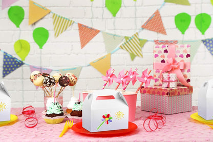 ValBox Treat Boxes 30 Pack Brown Kraft Paper Gable Gift Boxes - Goodies Favor Box for Kids' Birthday Party, Wedding, Baby Shower, 6.2 x 3.5 x 3.5 Inches