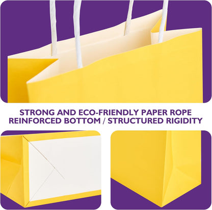 32 Pack Paper Gift Bags with Handles, 5.8"×3.2"×8.25" Party Favor Bags, Gift Bags, Small Gift Bags with Handles, Party Bags, Small Goodie Bags Bulk for Birthday, Crafts, Wedding, Party Supplies (8 Colors)