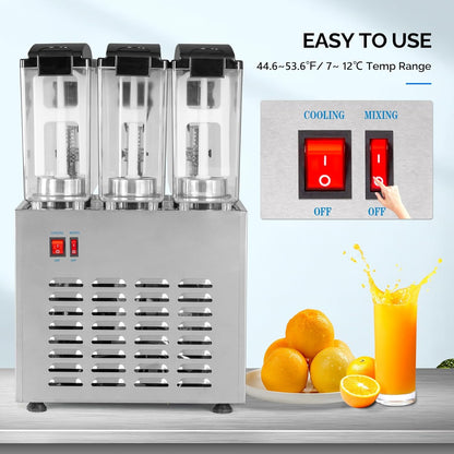 ROVSUN 9.6 Gallon/36L Commercial Beverage Dispenser Drink Dispenser, 18L X 2 Tanks Commercial Juice Dispenser Stainless Steel with Thermostat Controller for Home Restaurant Bar Party 110V/60HZ