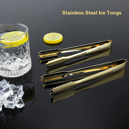 MSY BIGSUNNY Durable Stainless Steel Ice Tongs, 7 inch Sugar Cube Serving Tongs, Set of 2