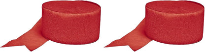 Amscan Premium Apple Red Crepe Paper Streamer - 81ft, 1 Piece - Perfect for Birthdays, Weddings, and Events