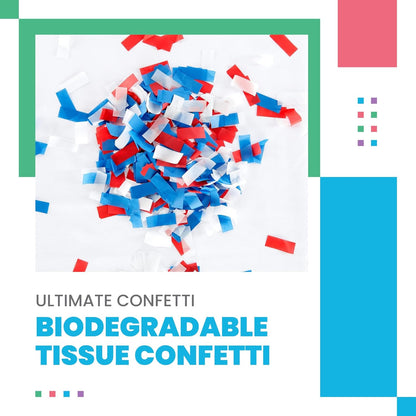Ultimate Confetti, Multicolor Biodegradable Confetti - Rectangular Fluttering Tissue Paper Confetti for Cannon and Launcher use - Best for Holidays, Birthday, Wedding, and Parties - 1 lb, 16 oz