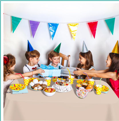 tujol Royal Blue 6 Pack Plastic Table Cloth 54" x 108", Disposable Tablecloths Rectangle Table Cover, Plastic Tablecloths for Parties