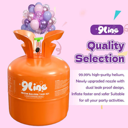13L Helium Tank Up To 50 LatexBalloons, Helium Tank For Balloons At Home,50 Latex Balloons, Curling Ribbon and Balloon Tie Tool