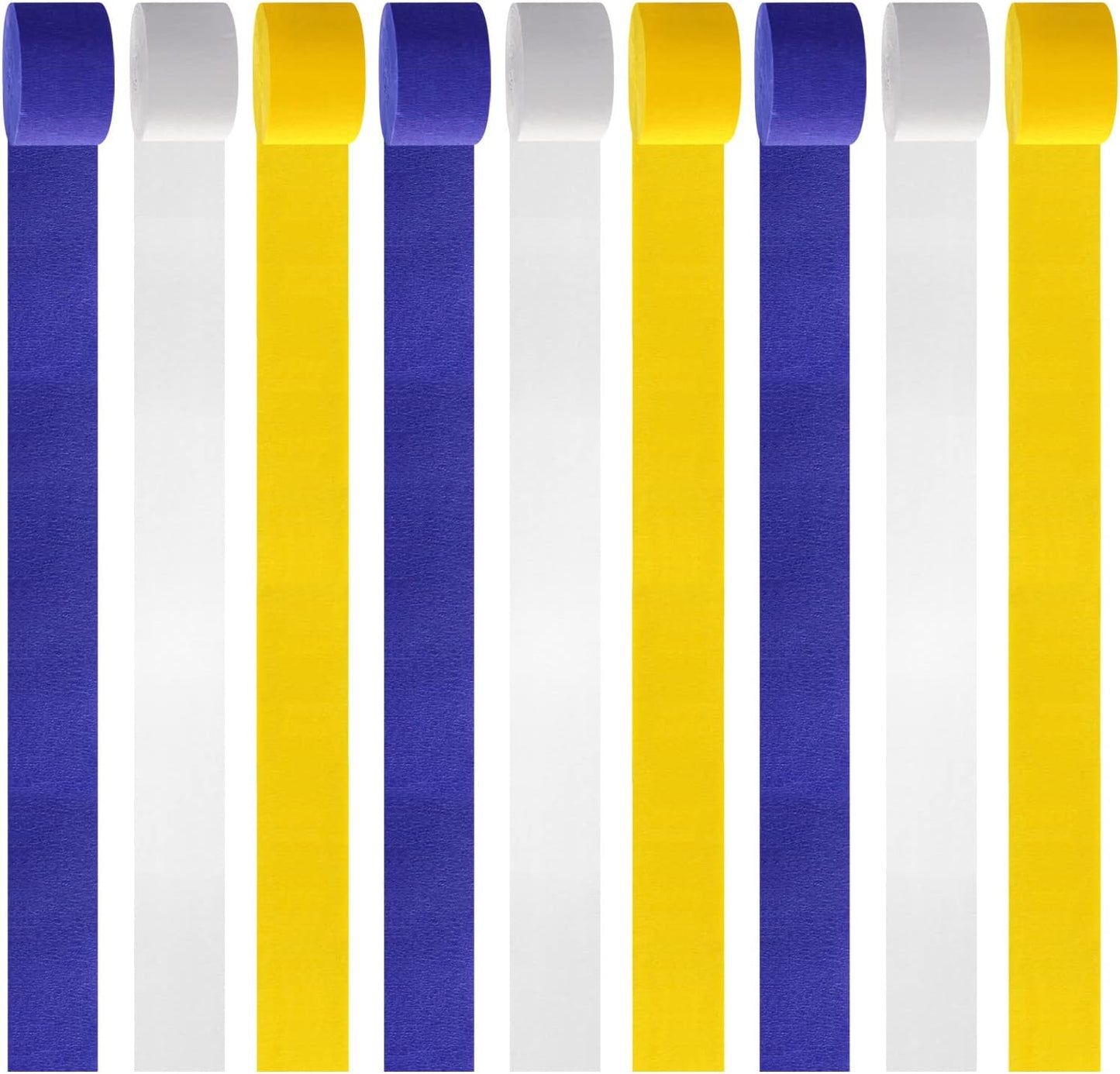 Navy-Blue White- Silver Crepe Paper Streamers - 9 Rolls Royal Blue Graduation 2025 Men Boy Birthday Party Decorations Streamer Wedding Bridal Shower Paper Garland Fathers Day Decor Panduola