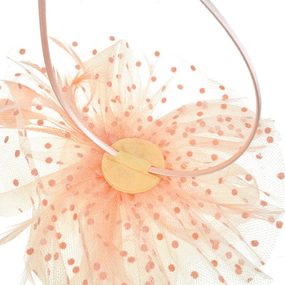 DRESHOW Fascinators Hat Flower Mesh Ribbons Feathers on a Headband and a Clip Tea Party Headwear for Girls and Women - Colors B