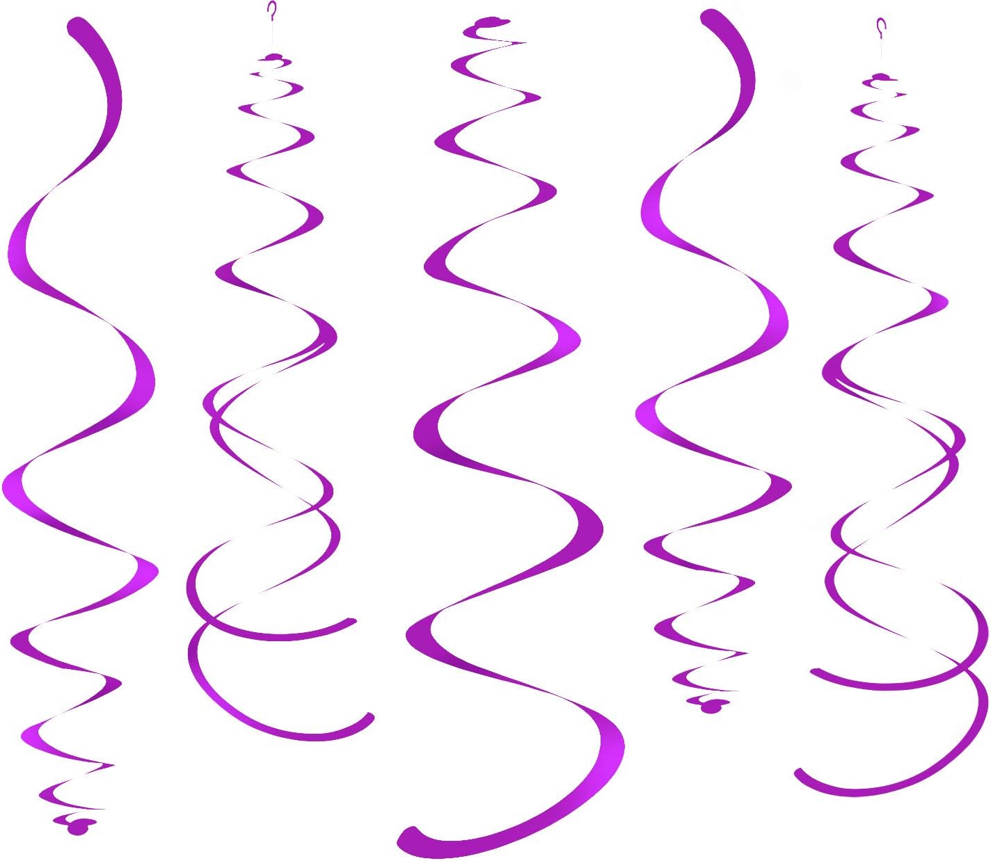 Gold Party Hanging Swirl Decorations Plastic Streamer for Ceiling, Pack of 28