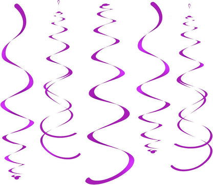 Gold Party Hanging Swirl Decorations Plastic Streamer for Ceiling, Pack of 28