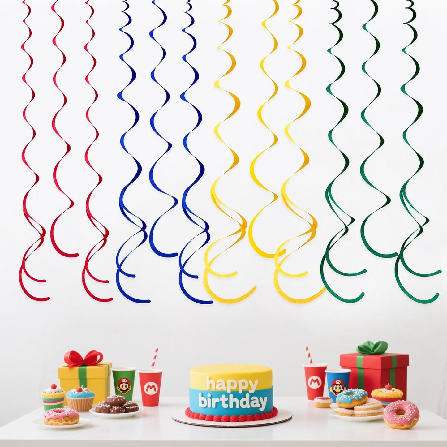 36 Pcs Blue Hanging Swirl Decorations Ombre Royal Blue White Felt Swirl Streamer Spiral Ceiling Garland for Birthday Wedding Baby Shower Graduation Under The Sea Nautical Ahoy Achor Party Supplies