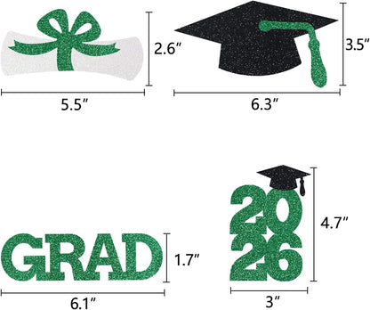 Green Graduation Centerpiece Grad Party Decorations Glitter Sticks Class of Supplies 16 Pieces