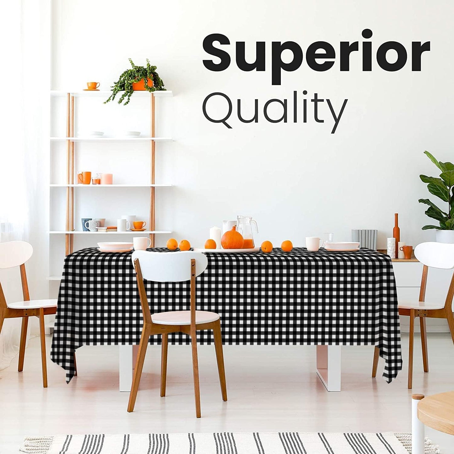 14 Pack Black 54 x 108 in. Rectangle Disposable Plastic Tablecloths - Smooth Decorative Covers for Parties, Weddings