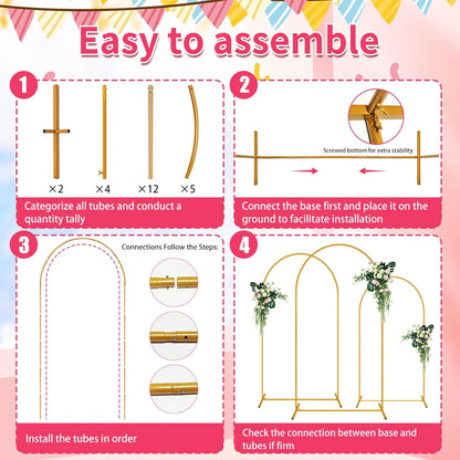 2 Pack Arch Backdrop Stand (7.2FT/6FT), Balloon Arch Stand, Metal Background Arch Stand, Backdrop Arch Frame, Wedding Arch for Backdrop