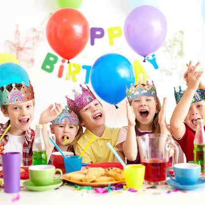 Kathfly Rainbow Birthday Party Hats Crown Headbands for Kids Birthday, Event, Rainbow Theme Party Supplies
