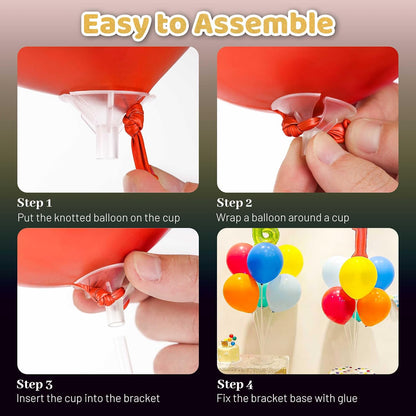 JOYYPOP 4 Sets Balloon Stand Kit For Table, Balloon Sticks with Base Birthday Graduation Party Decorations Wedding