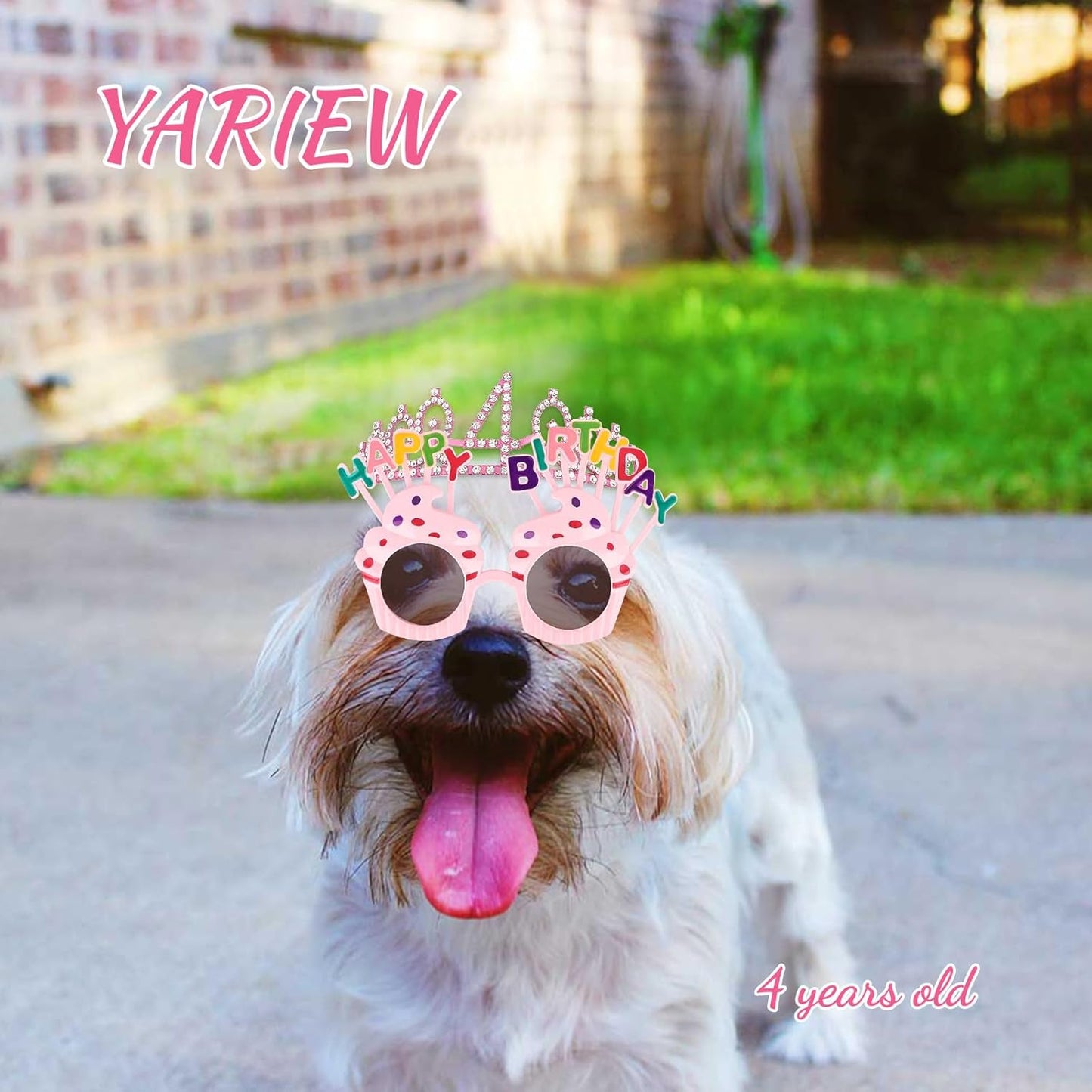 YARIEW 3rd Birthday Decorations, 3rd Glitter Purple Sash and Crown Kit with Happy Birthday Sunglasses, Tiara Princess Crown and Sash Party Outfit Accessory