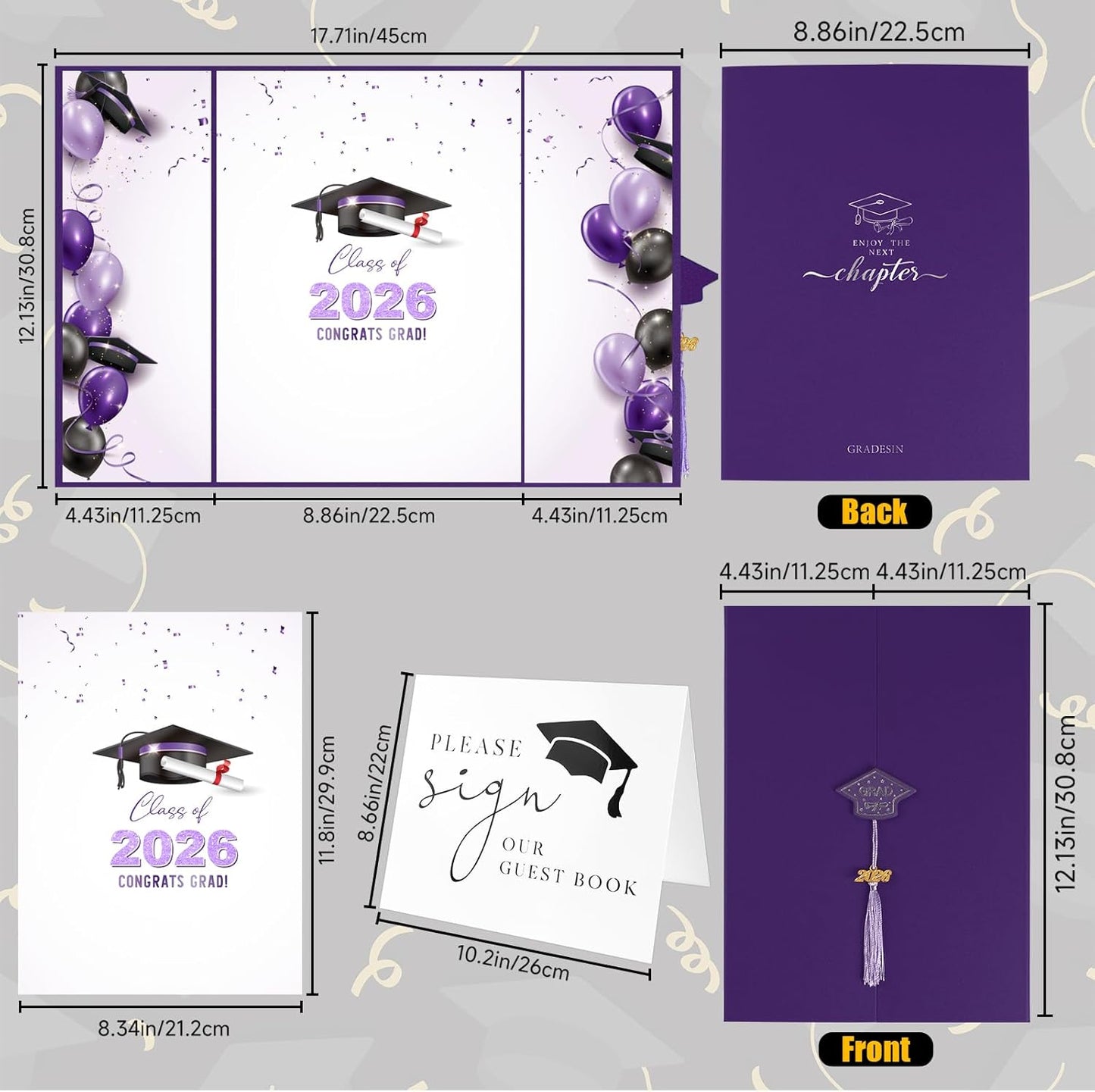 kockuu 2026 Graduation Guest Book Signature Board, Pink Class of 2026 Graduation Sign in Book to Sign Decor for Grad Party High School College Grad Gifts