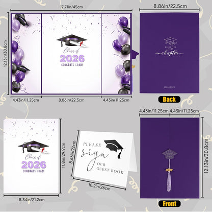 kockuu 2026 Graduation Guest Book Signature Board, Pink Class of 2026 Graduation Sign in Book to Sign Decor for Grad Party High School College Grad Gifts